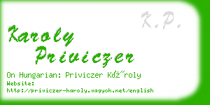 karoly priviczer business card